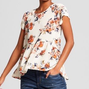 Floral peplum top